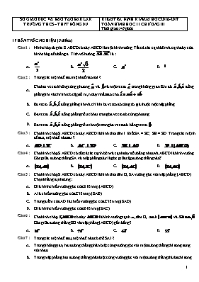 Đề Kiểm tra định kì Toán Hình học 11 chương III